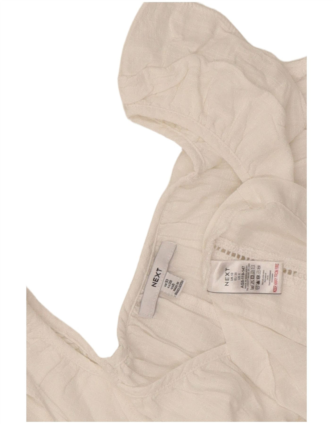 Damska bluzka oversize bez rękawów Top UK 10 Small, biała wiskoza