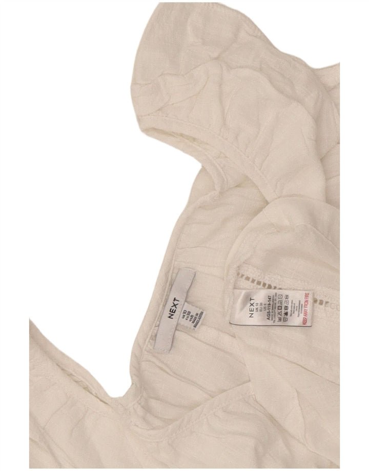Damska bluzka oversize bez rękawów Top UK 10 Small, biała wiskoza