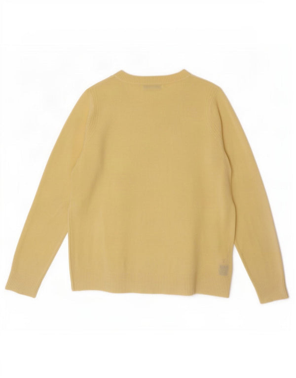 Marks & Spencer Damski sweter z dekoltem w łódkę UK 12 Średni żółty akryl