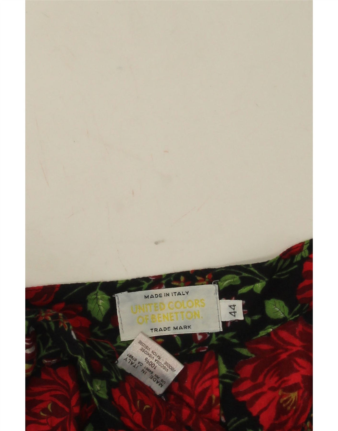 Damska plisowana spódnica maxi Benetton IT 44 Medium W28 wielobarwny kwiatowy