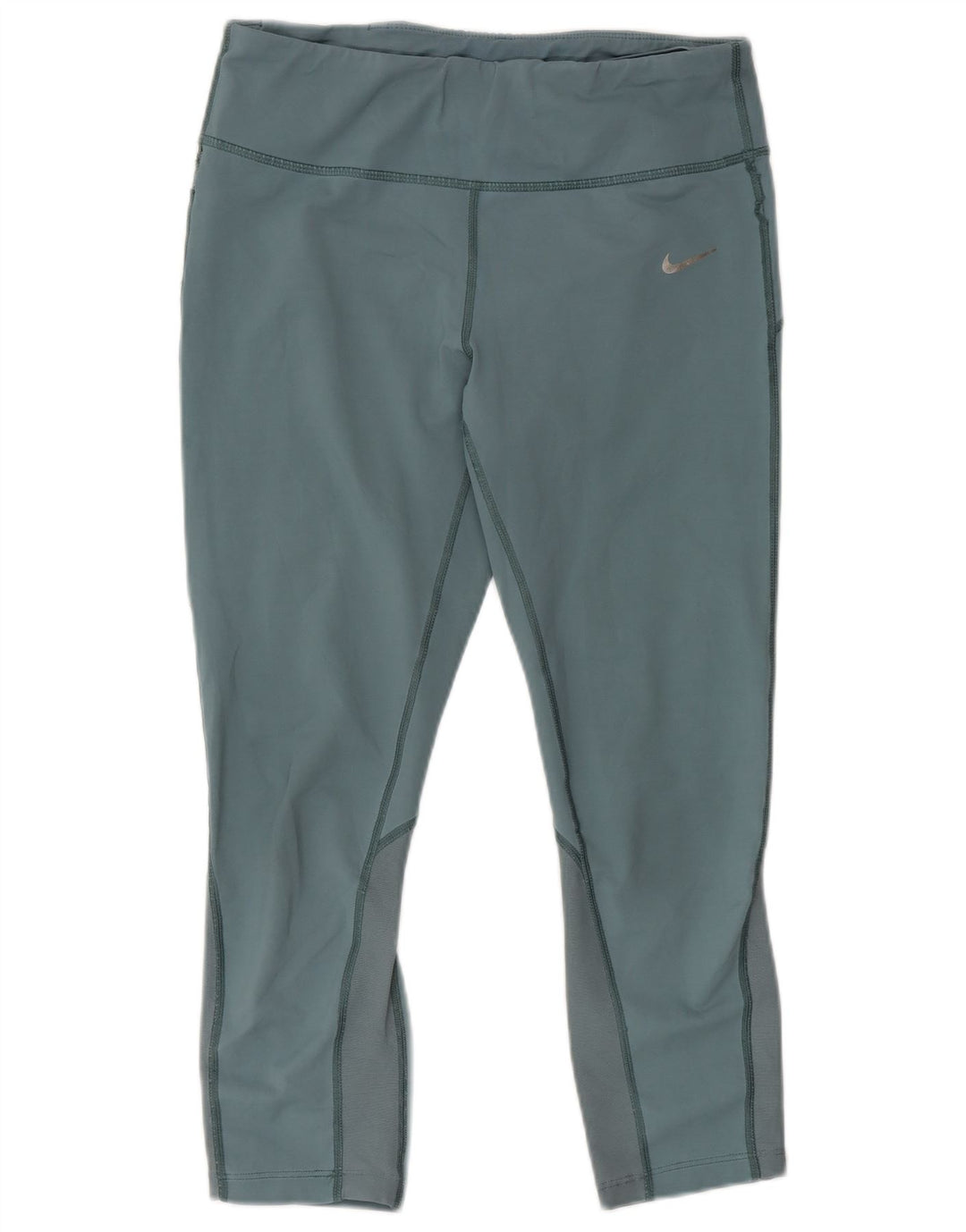 Damskie legginsy Nike Dri Fit Capri UK 12, średnioniebieskie, bawełniane