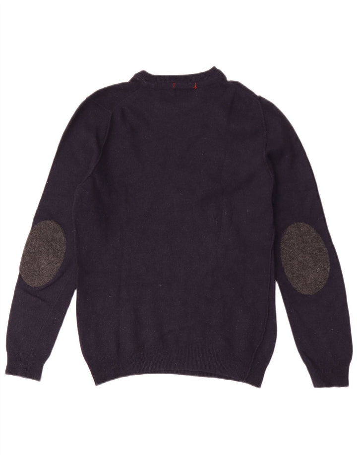 Woolrich Męski sweter z okrągłym dekoltem, mały, granatowy, wełniany