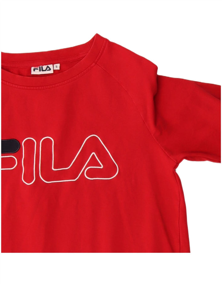 Damska bluza Fila Graphic Jumper UK 10 Small Red Cotton