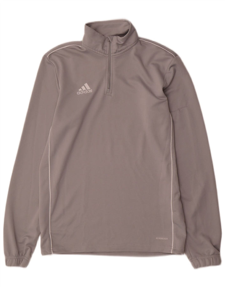 Adidas Męskie Aeroready Zip Neck Pullover Dres Top Mały Szary Poliester