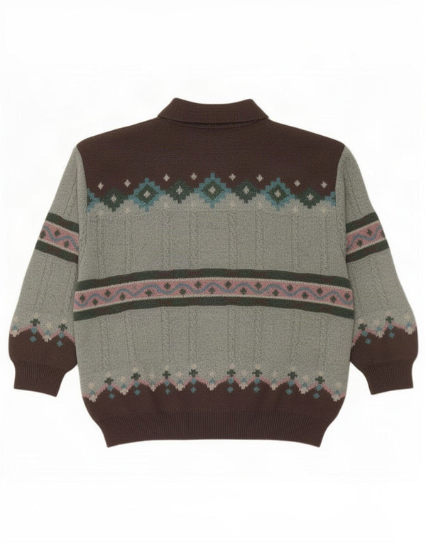 Męski sweter polo South Coast IT 52 Large Grey Geometric