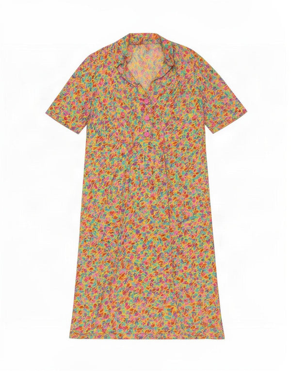 Damska sukienka typu shift w stylu vintage UK 14, duża, wielobarwna w kwiaty