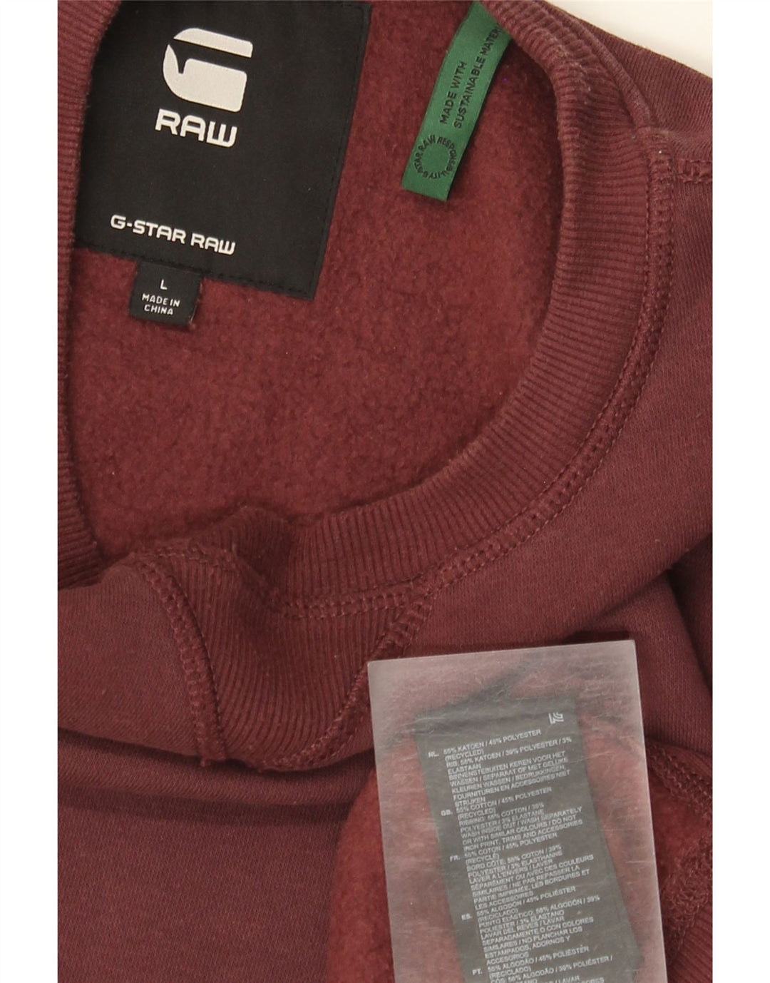 Sweter męski G-Star, duży, bordowy, bawełniany