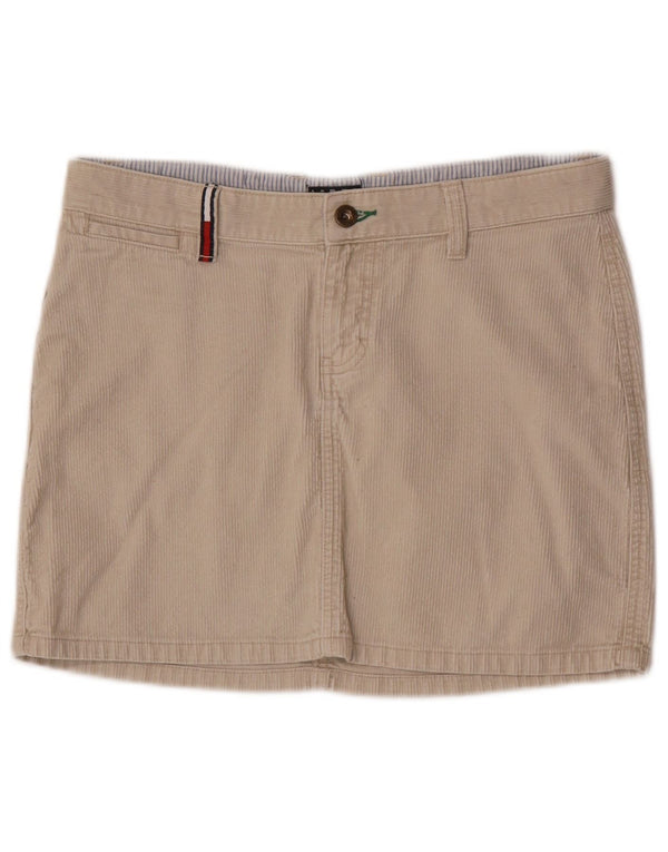Damska mini spódniczka sztruksowa Tommy Hilfiger US 9 Medium W30 beżowa bawełna