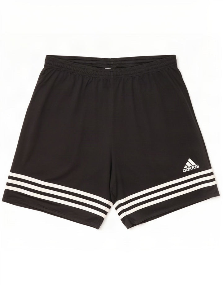 Męskie spodenki sportowe Adidas Climalite, duże, czarne, poliestrowe paski