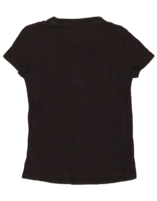 Damska koszulka Adidas Crop Graphic Top UK 4/6 XS Czarna bawełna