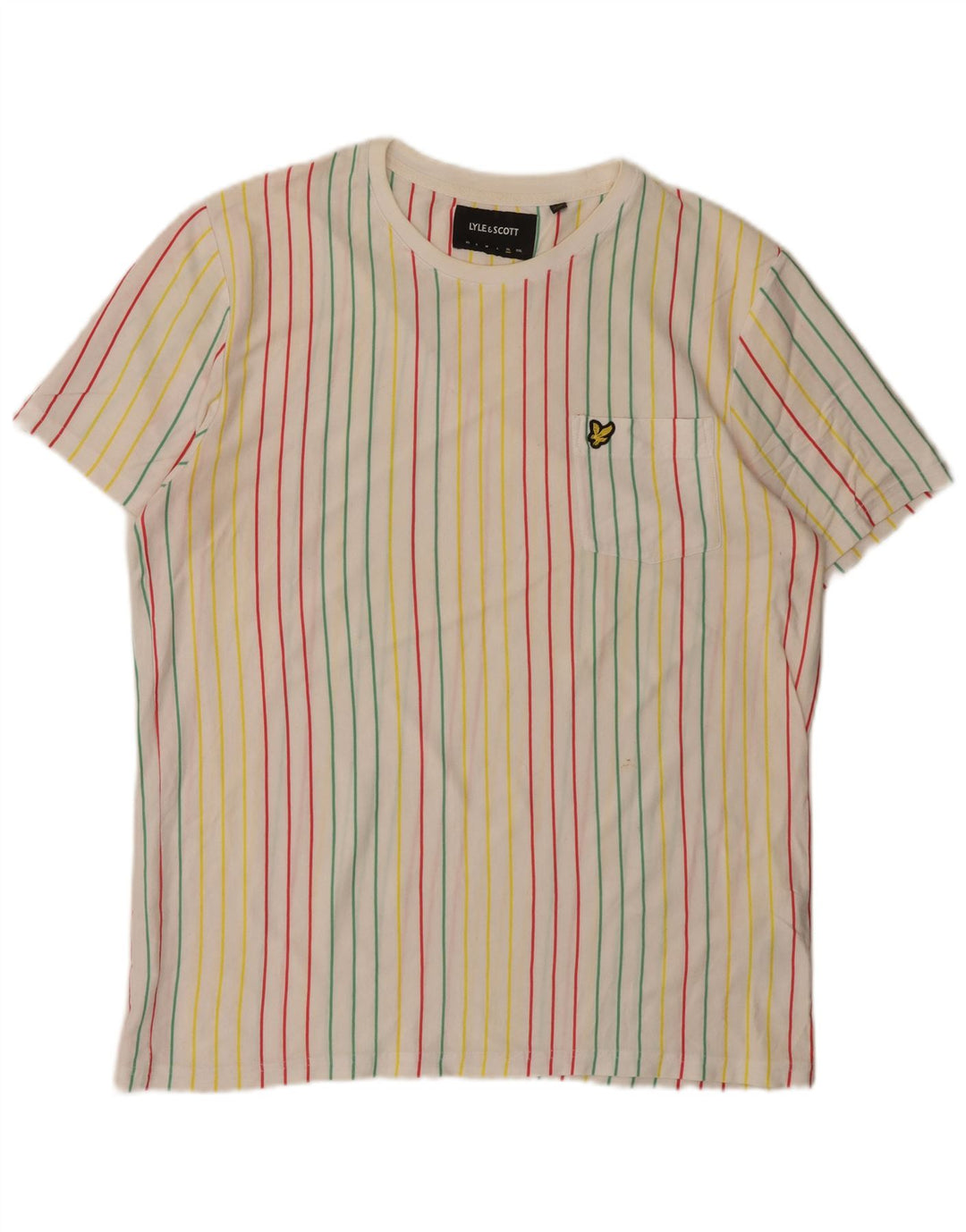 Lyle & Scott Męski T-shirt Top XL, wielokolorowe, bawełniane paski