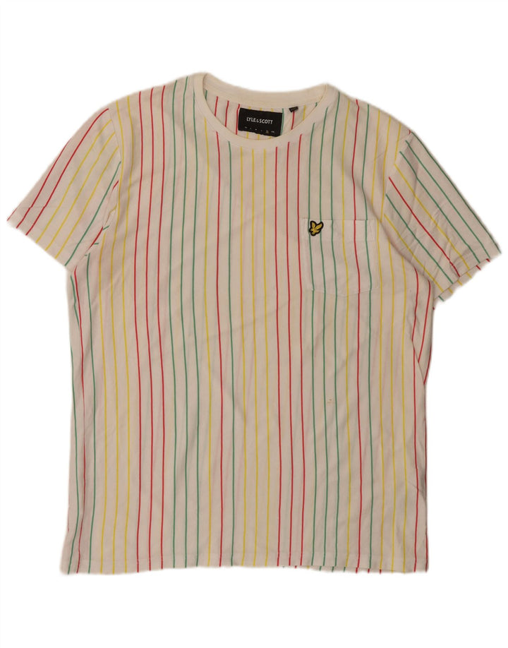 Lyle & Scott Męski T-shirt Top XL, wielokolorowe, bawełniane paski