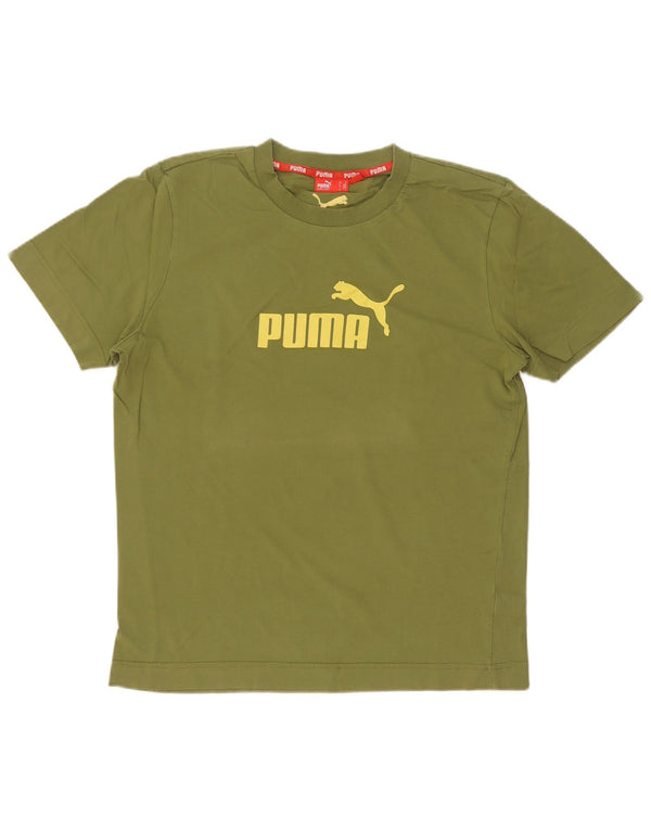 Męski T-shirt z grafiką Puma, średni zielony