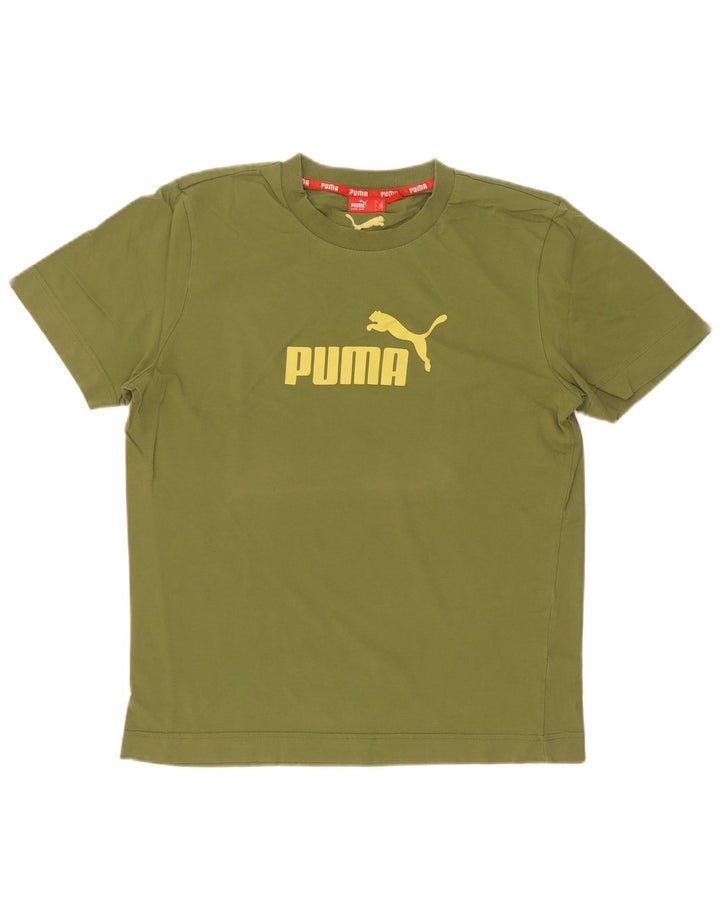 Męski T-shirt z grafiką Puma, średni zielony