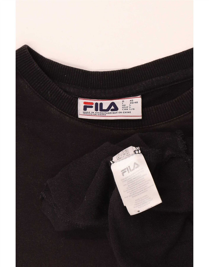 Damski sweter oversize Fila UK 16, duży, czarny, bawełniany