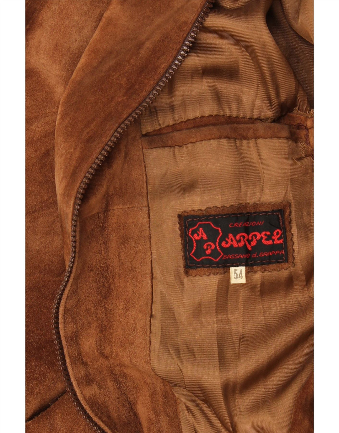 Vintage męska zamszowa kurtka bomber IT 54 2XL beżowa