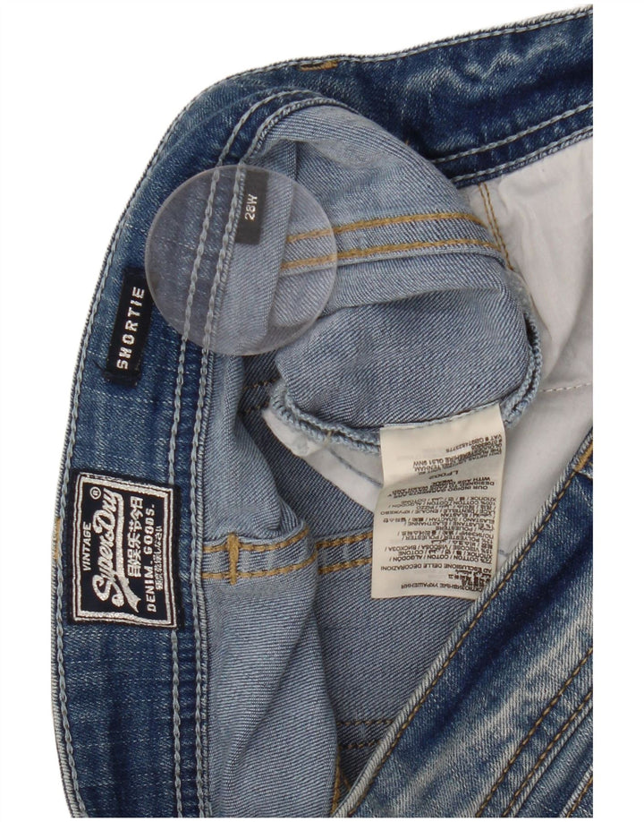 Damskie spodenki jeansowe SUPERDRY W28 Średni niebieski, bawełniany