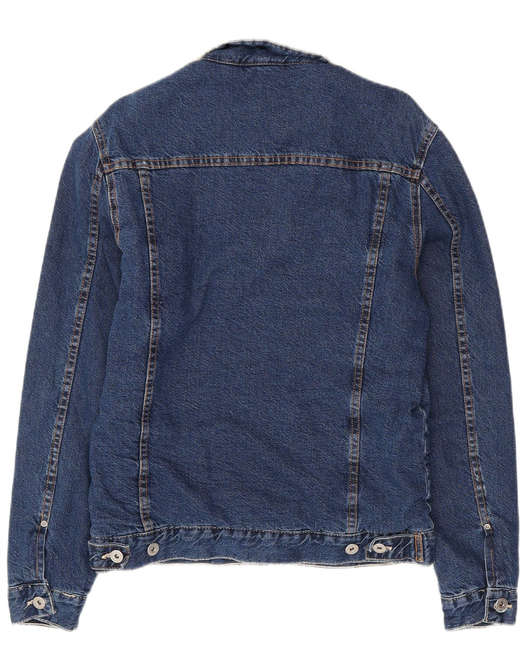 Męska kurtka dżinsowa ZARA Sherpa UK 40, duża, granatowa, bawełniana