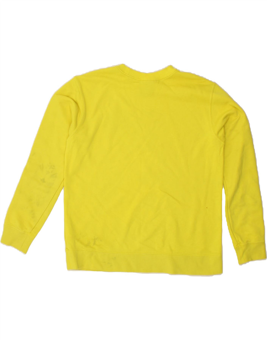 NIKE Womens Graphic Sweatshirt Jumper UK 14 Medium Yellow Cotton Vintage Nike and Second-Hand Nike from Messina Hembry 