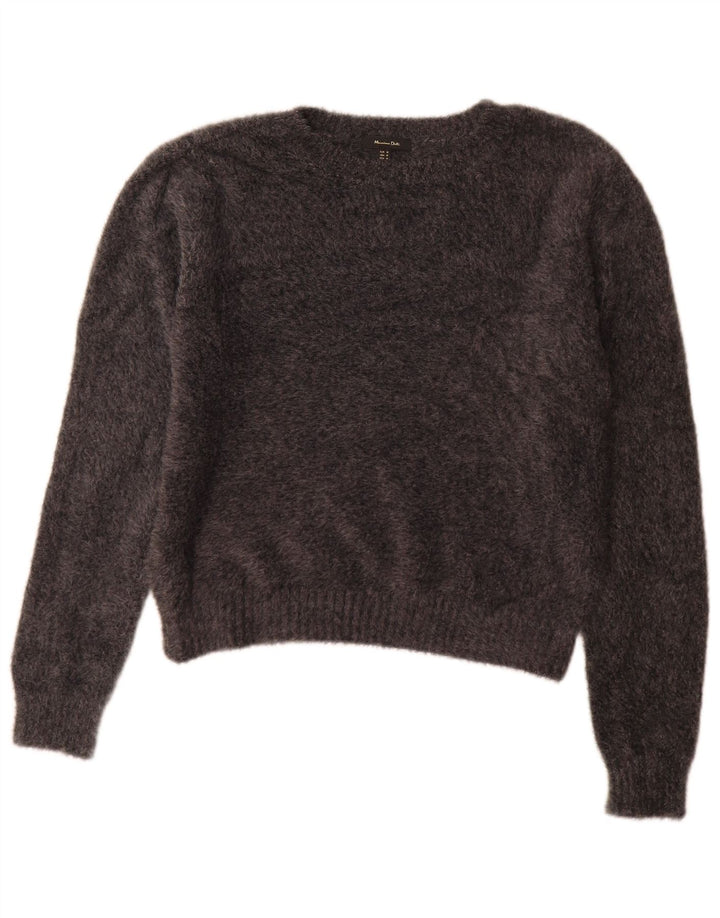 Damski sweter Massimo Dutti z dekoltem w łódkę UK 14 Średni szary poliamid