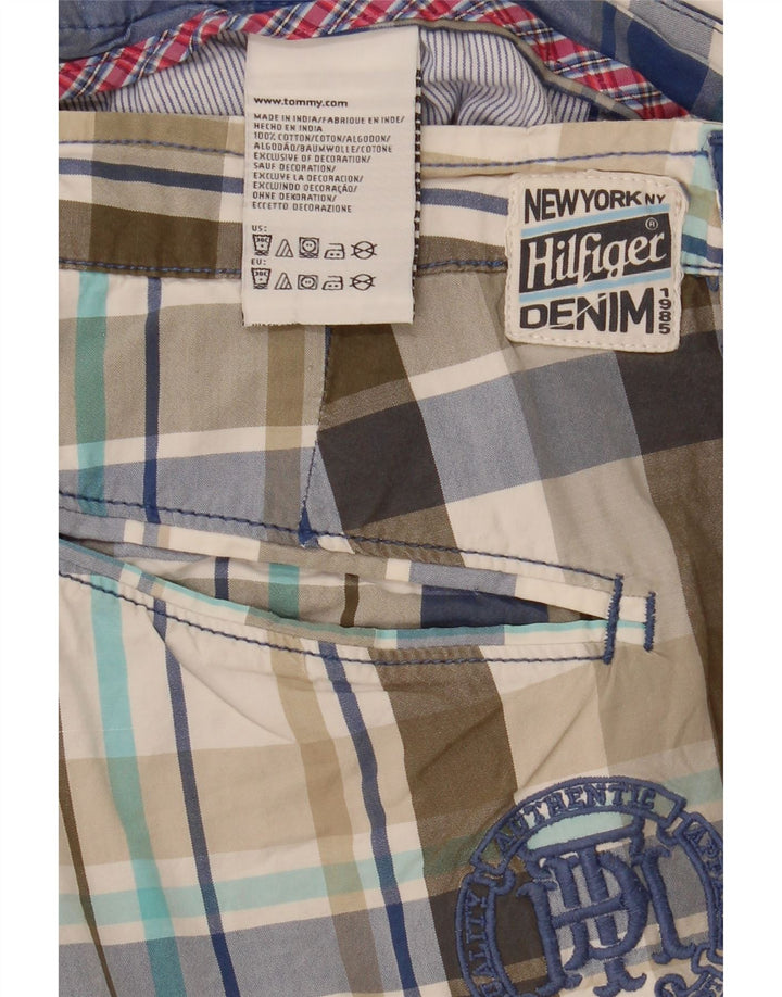 Męskie spodenki Chino Tommy Hilfiger W34, duże, wielokolorowe, bawełniane w kratę