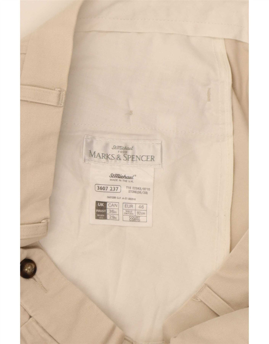 Marks & Spencer Męskie spodnie garniturowe W36 L29 Beżowa bawełna