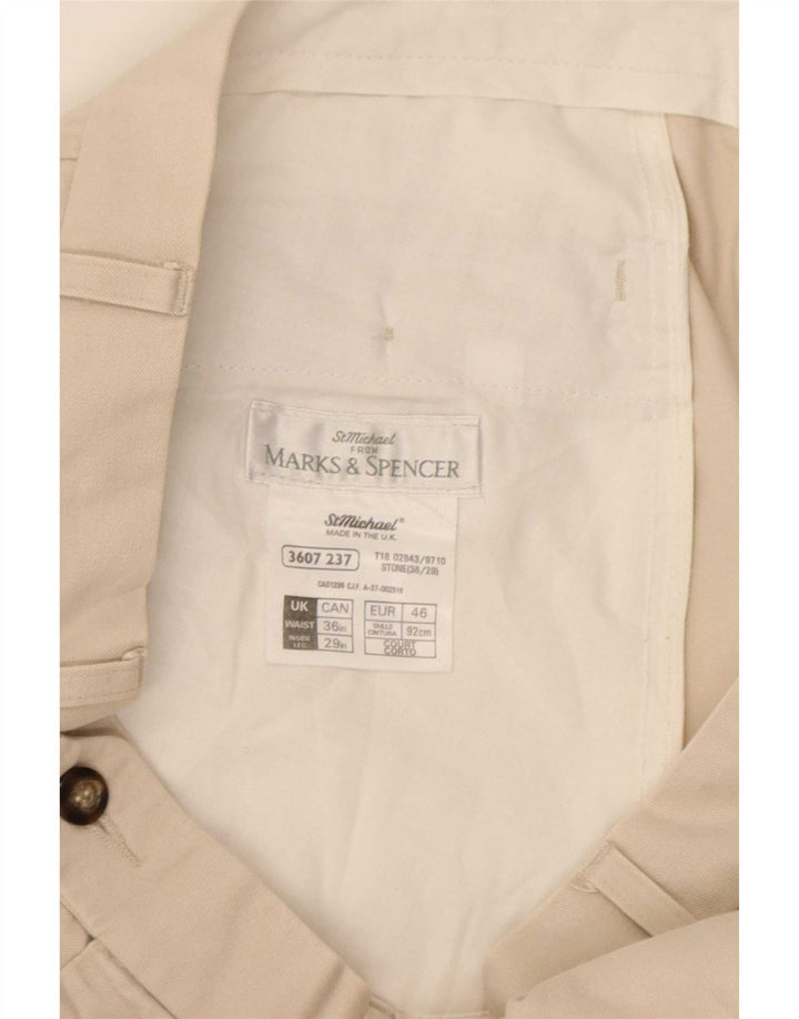 Marks & Spencer Męskie spodnie garniturowe W36 L29 Beżowa bawełna