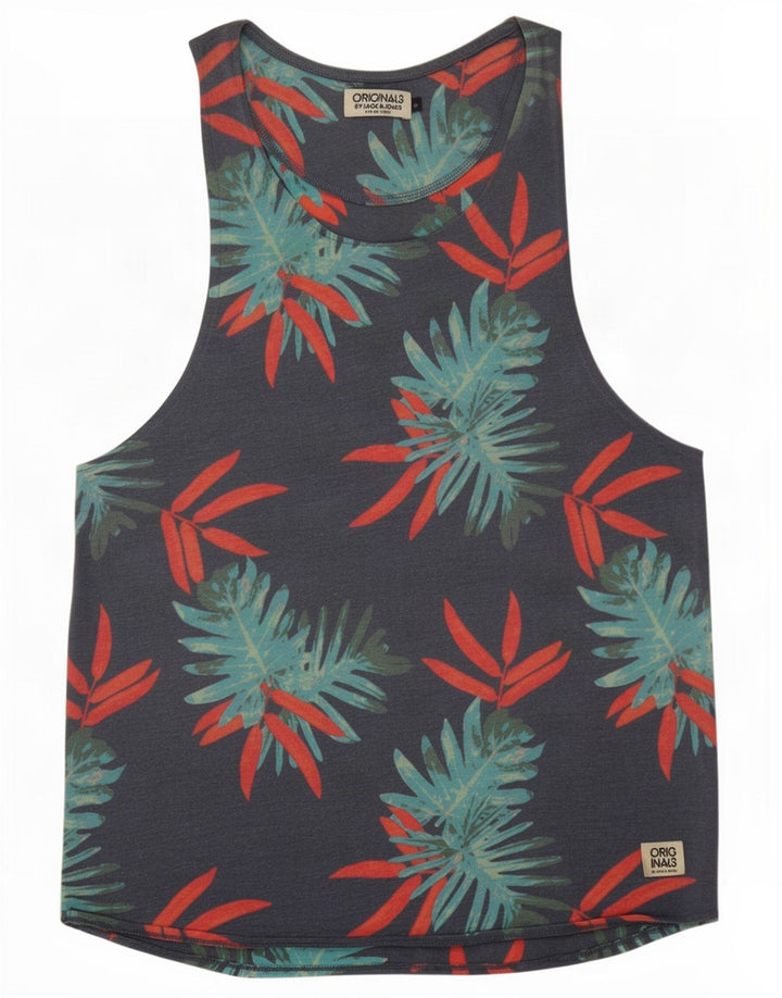 Męska kamizelka Jack & Jones, mała, granatowa, w kwiaty