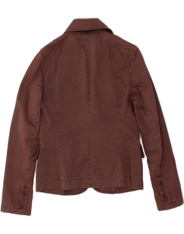PATRIZIA PEPE Womens 3 Button Blazer Jacket IT 40 Small Brown Cotton Vintage Patrizia Pepe and Second-Hand Patrizia Pepe from Messina Hembry 