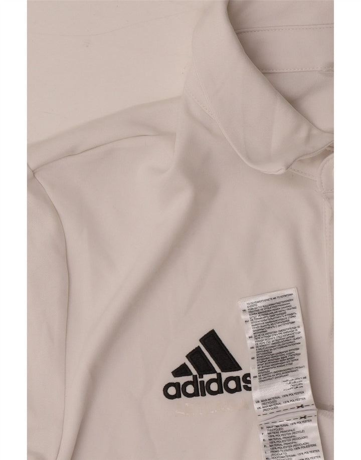 Męska koszulka polo Adidas Aeroready, mała, biała, z poliestru