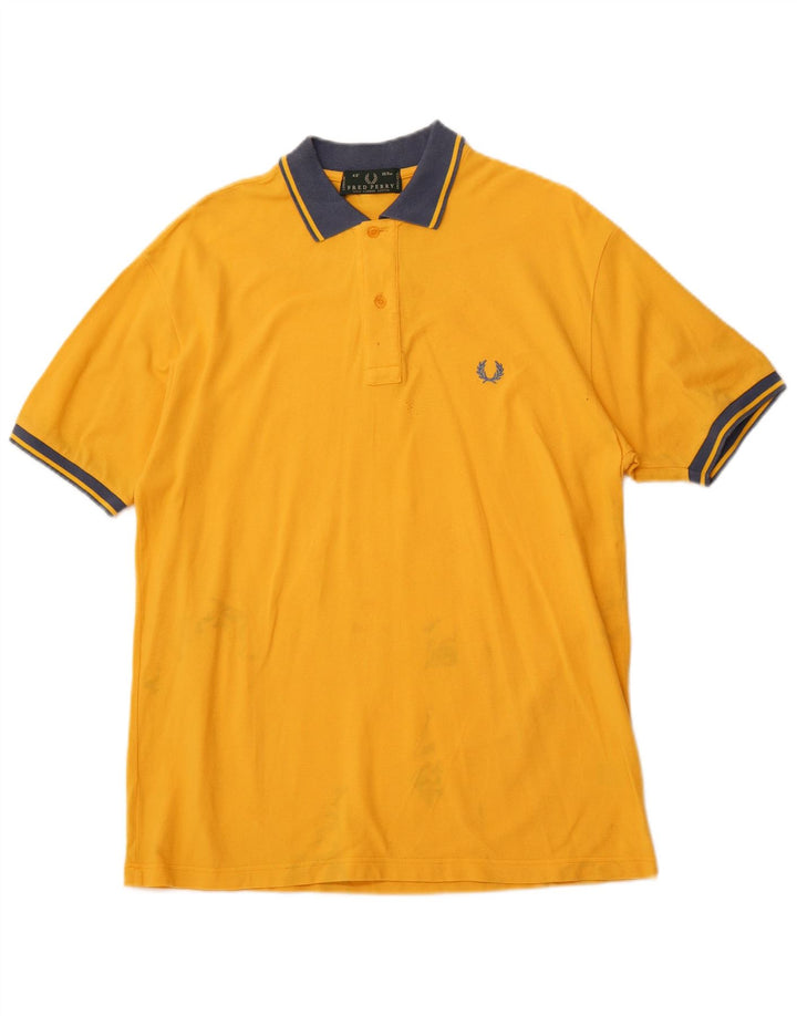 Męska koszulka polo FRED PERRY, średnia żółta bawełna