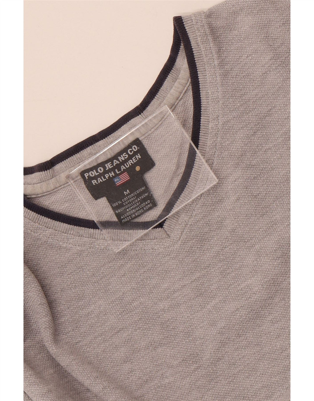 Męska koszulka T-shirt Ralph Lauren, średnia, szara, bawełniana nakrapiana