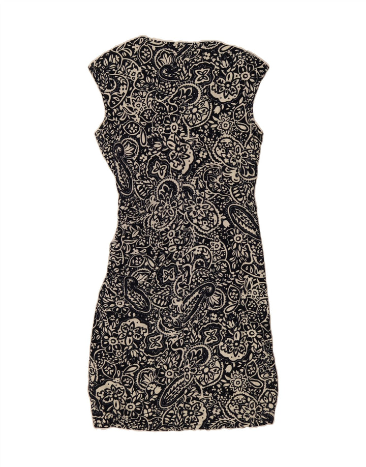 CHAPS Womens Sleeveless Wrap Dress UK 12 Medium Navy Blue Paisley Vintage Chaps and Second-Hand Chaps from Messina Hembry 