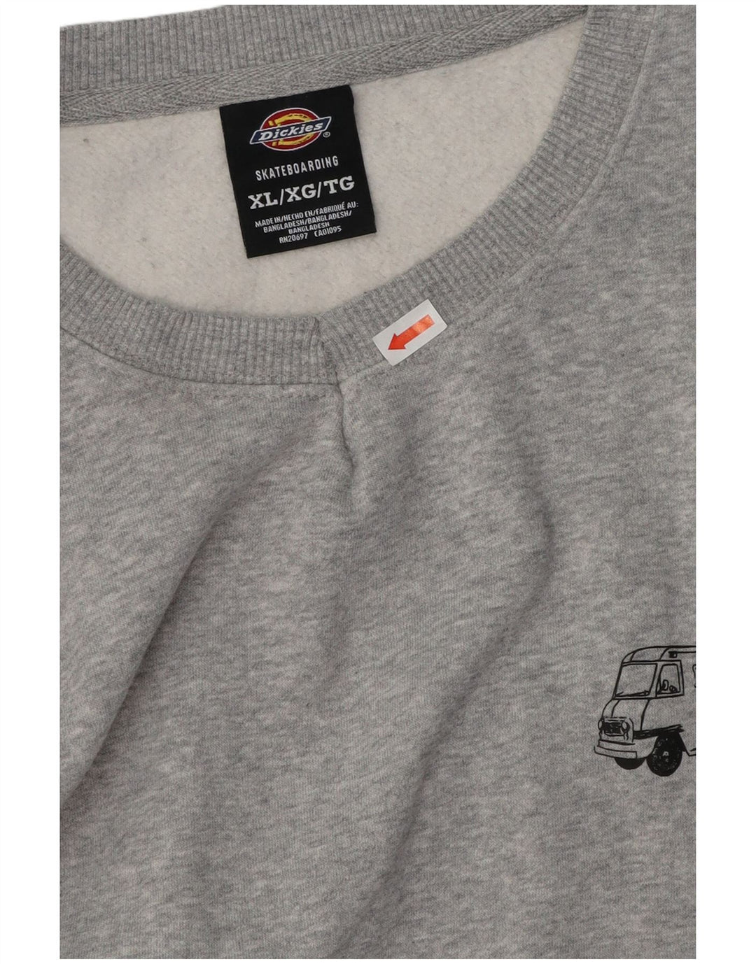 DICKIES Mens Sweatshirt Jumper XL Grey Cotton