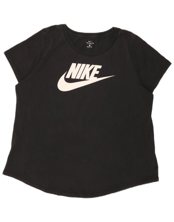 Damska koszulka z grafiką Nike Top UK 18 XL, czarna bawełna