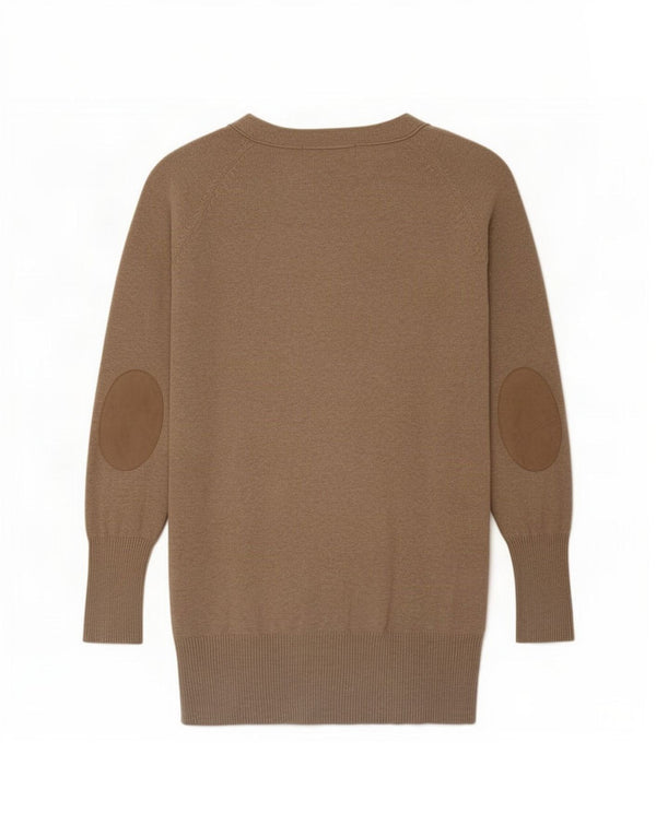 Sweter damski o przedłużonym kroju Zara UK 14, duży, beżowy, bawełniany