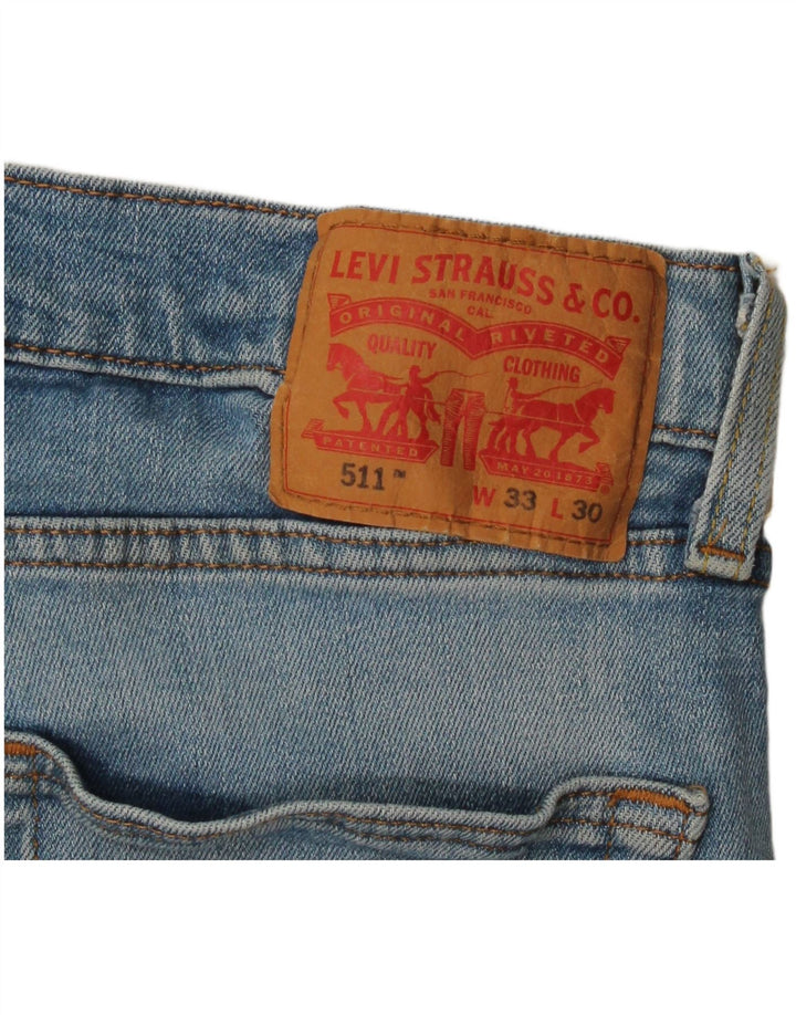 Męskie jeansy Levi's 511 Slim W33 L30 Niebieska bawełna