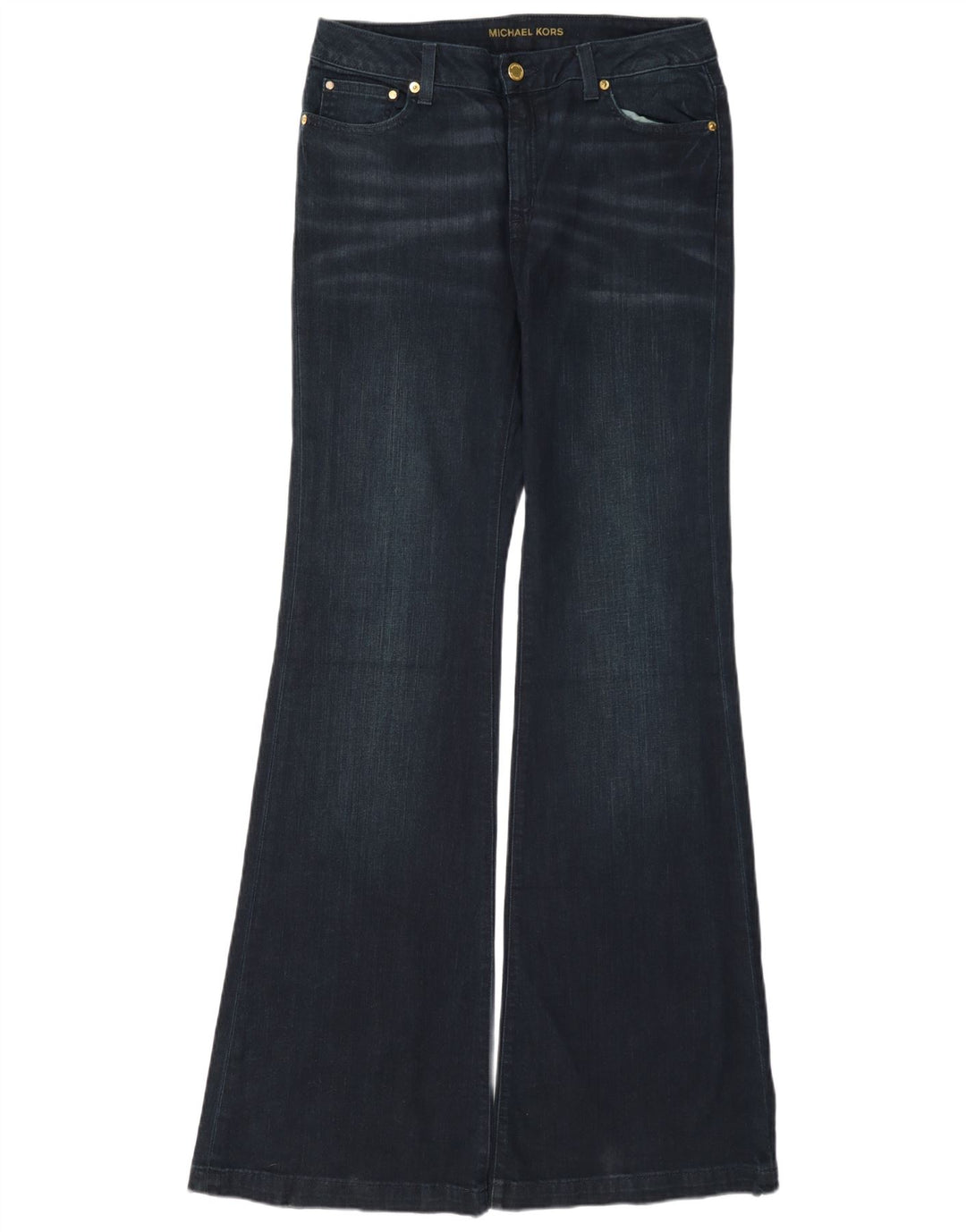 Damskie jeansy Michael Kors Selma Flared US 8 Medium W30 L35 Granatowa bawełna