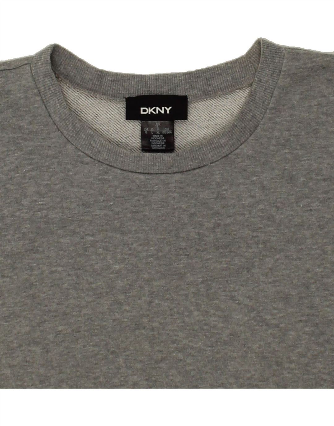 DKNY Womens Oversized Sweatshirt Jumper UK 16 Large Grey Colourblock Vintage Dkny and Second-Hand Dkny from Messina Hembry 