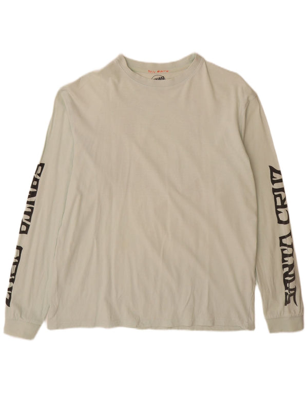 Santa Cruz Mens Graphic Top Long Sleeve Large Green Cotton