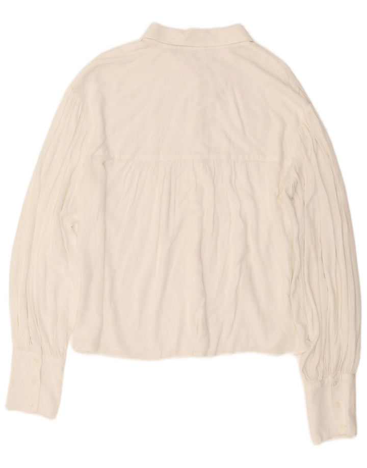 VINTAGE Womens Shirt Blouse UK 16 Large White