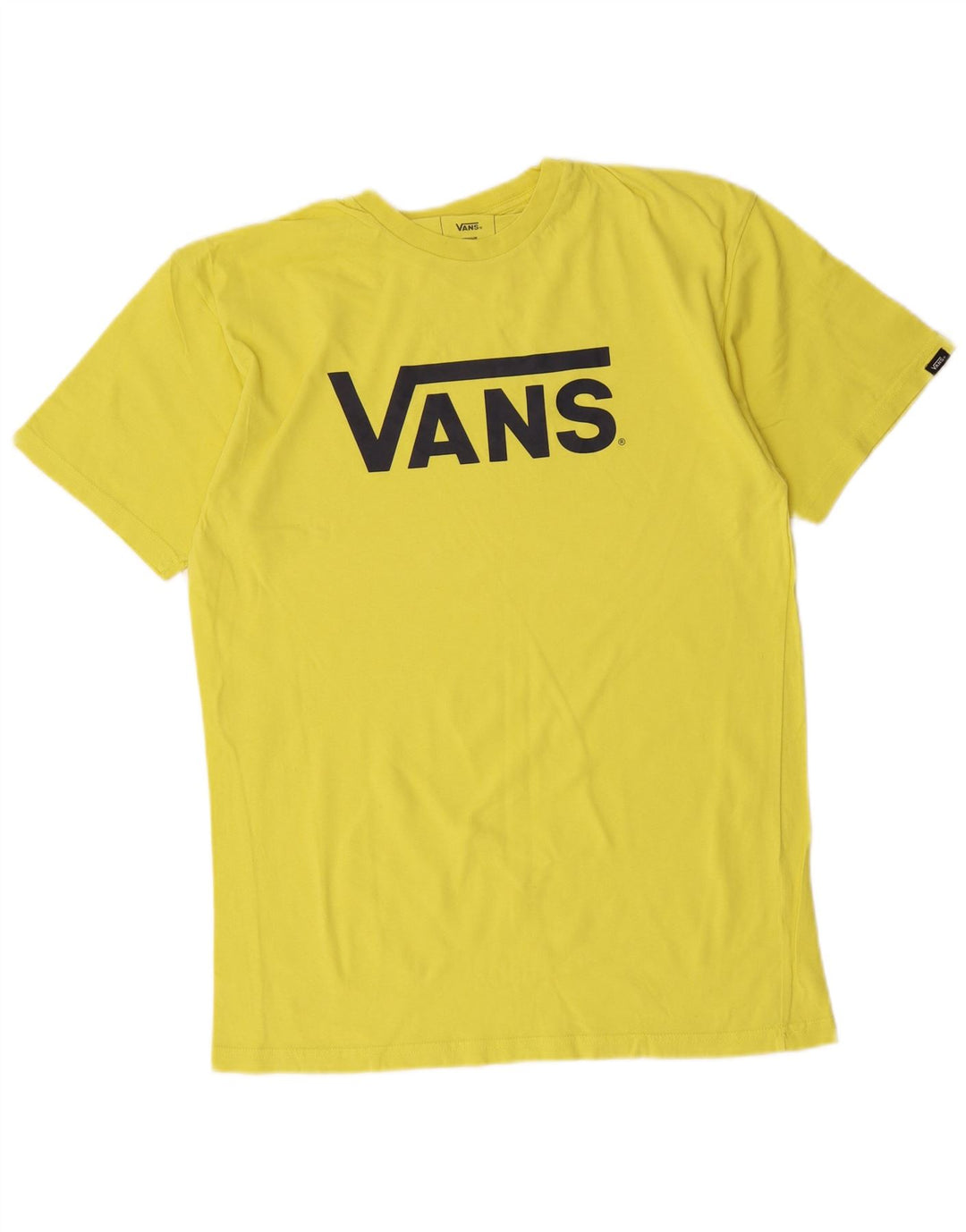 Męski T-shirt VANS o klasycznym kroju z grafiką, średni żółty, bawełniany