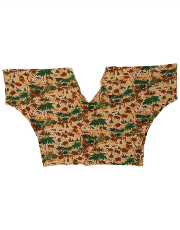 Damski krótki top w stylu vintage UK 12, średni, wielobarwny, hawajski