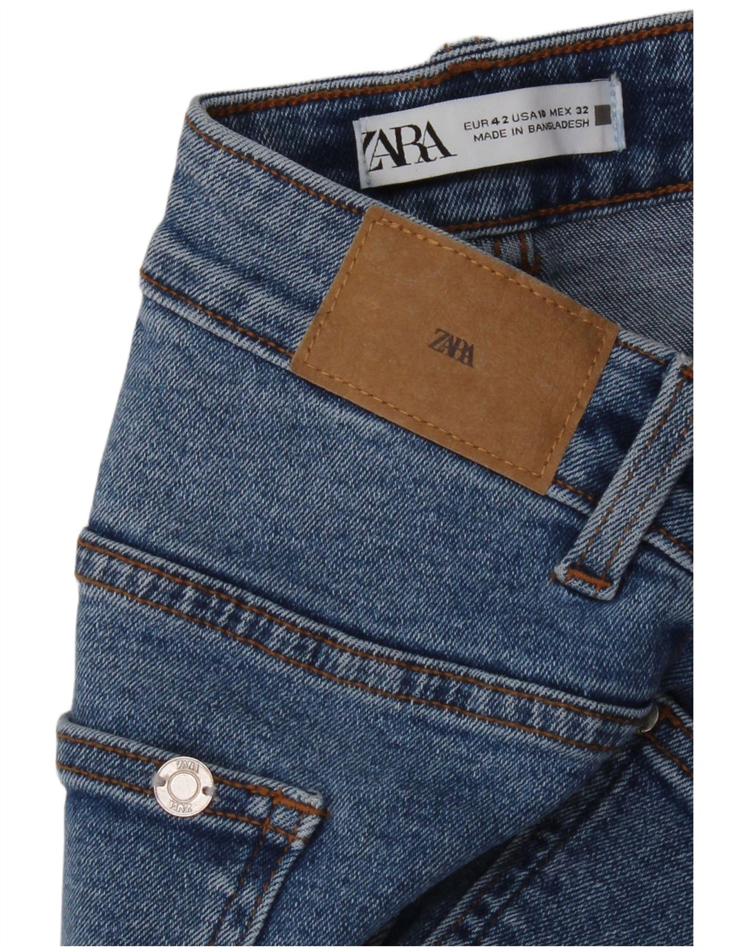 Damskie proste dżinsy Zara EU 42 duże W32 L27 niebieskie
