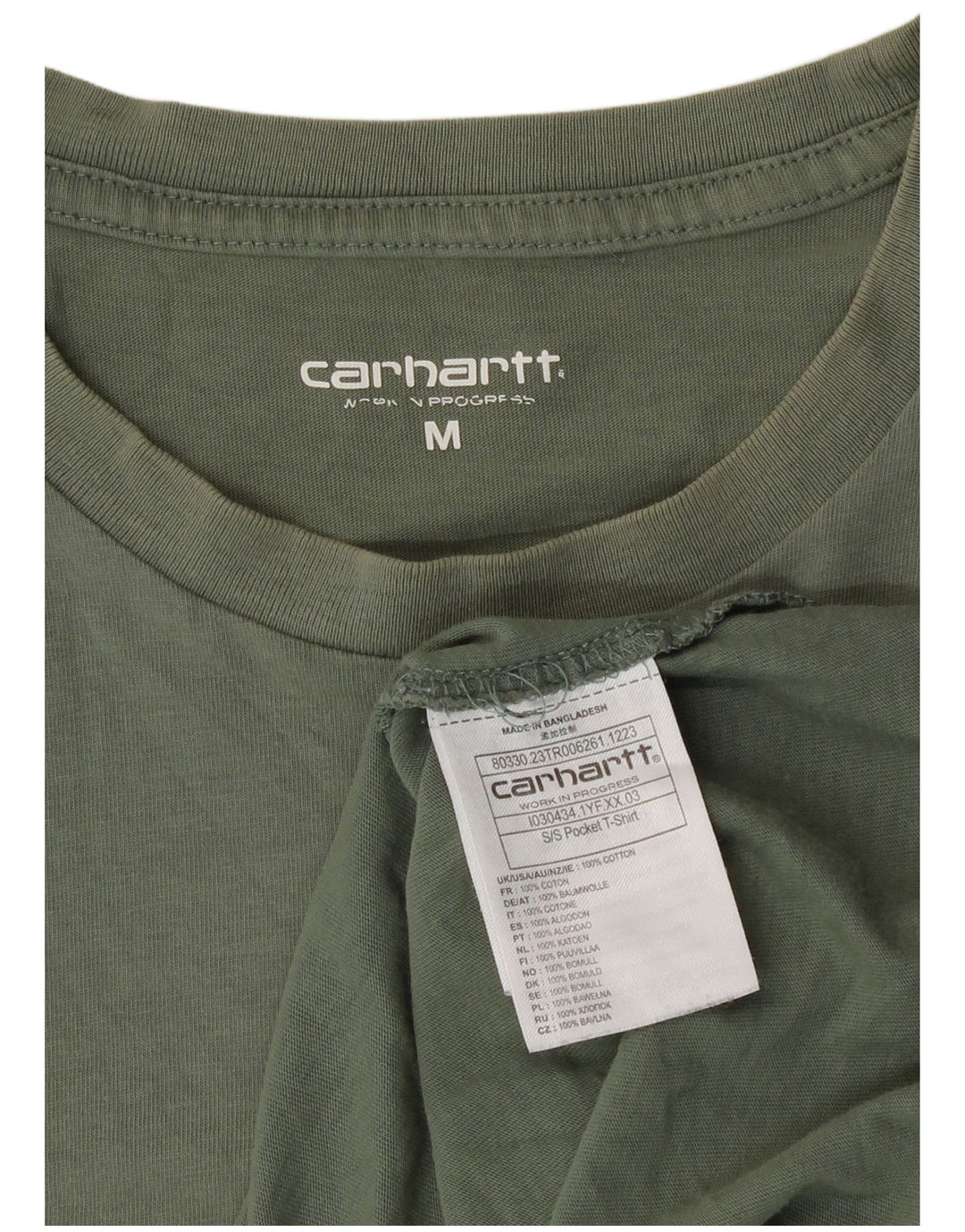 T-shirt męski Carhartt, średnio zielony, bawełniany