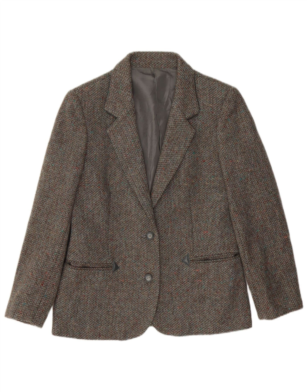 LANIFICO CAMPORE Damska marynarka zapinana na 2 guziki IT 44 Średni brązowy Chevron