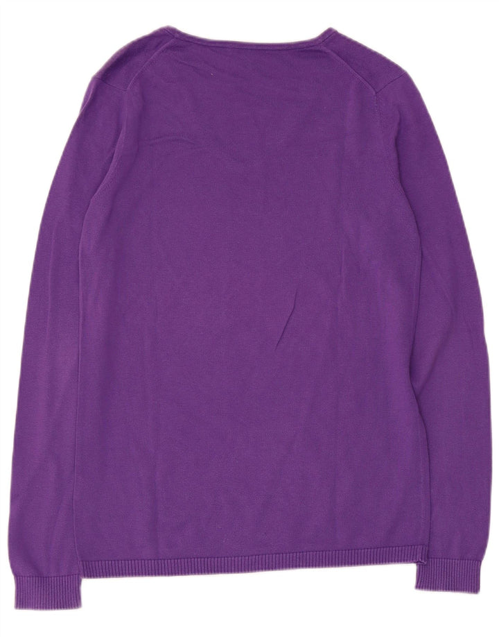Lacoste Damski sweter z dekoltem w kształcie litery V, rozmiar 40, średni fiolet, bawełna