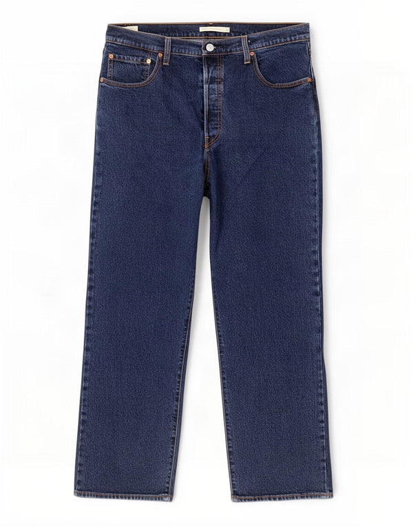Damskie proste dżinsy Levi's Ribcage z wysokim stanem W32 L29 Granatowa bawełna