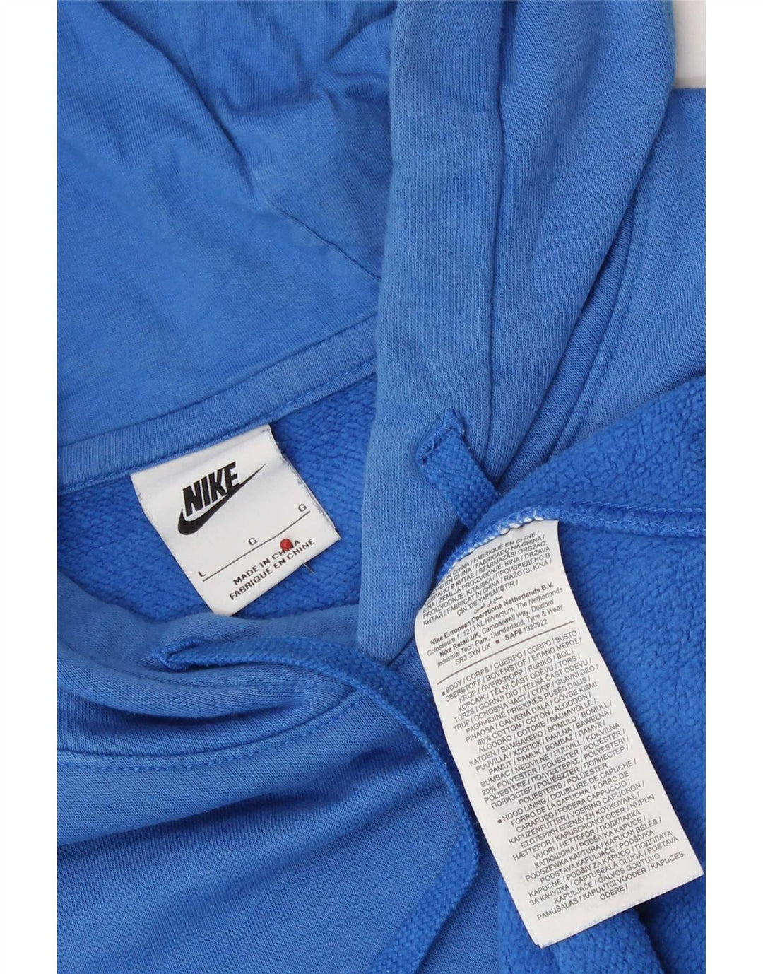 Męski sweter z kapturem Nike, duży, niebieski, bawełniany