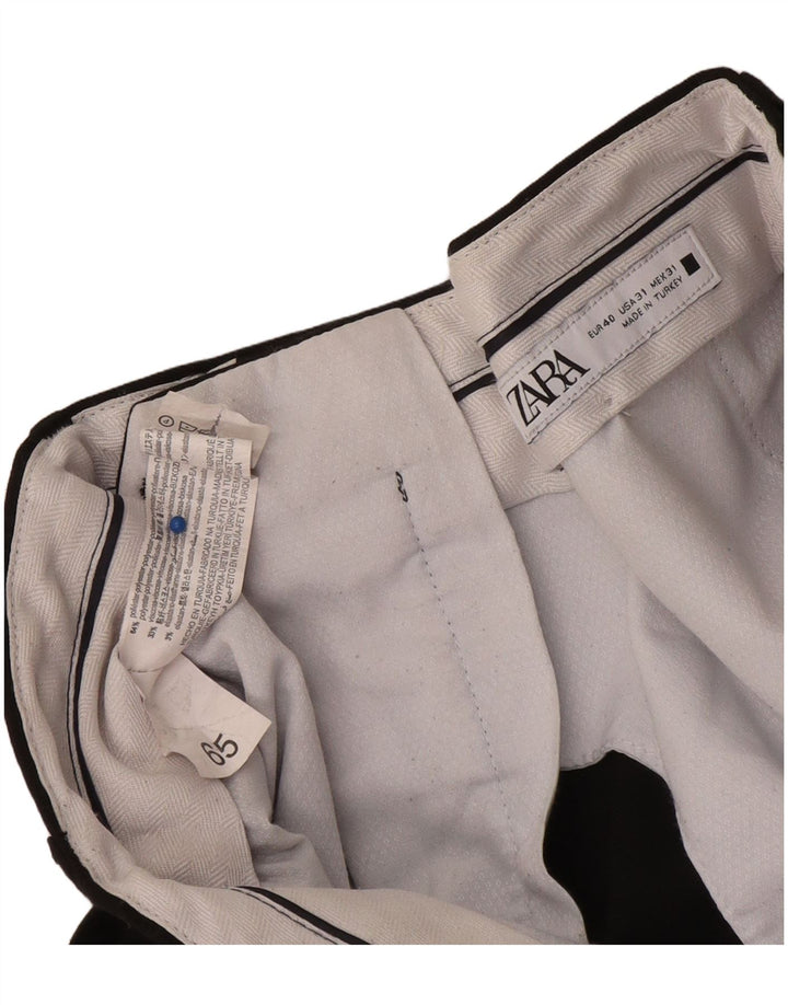 Męskie spodnie garniturowe Zara EU 40 Medium W31 L27 Czarny poliester